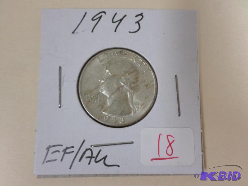 1943 Washington Quarter, EFAU...