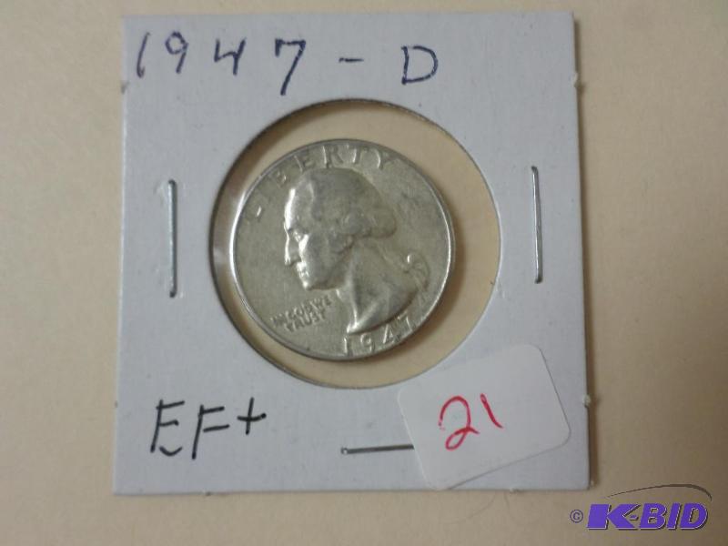 1947-D Quarter, EF...