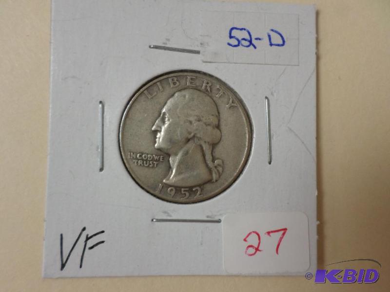1952-D Quarter, VF...