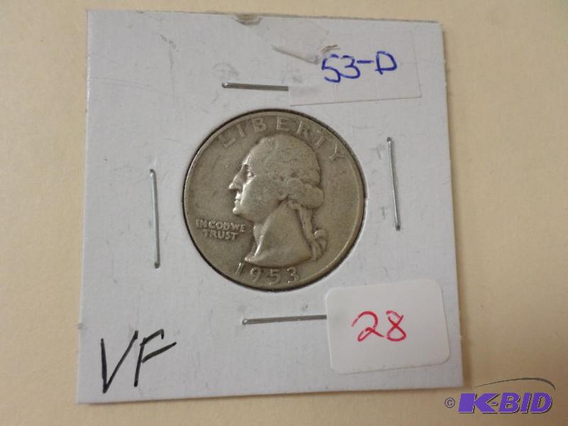 1953-D Quarter, VF...