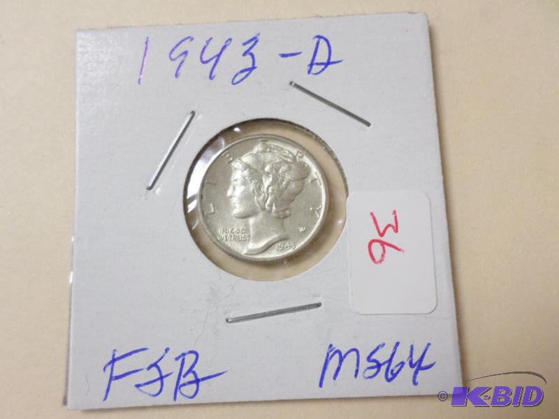 1943-D Dime, Has &quotFull Split Bands&quot...