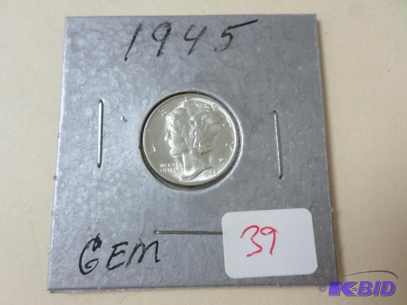 1945 Mercury Dime, Gem...