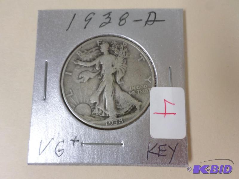 1938-D Walking Liberty Half Dollar, Key Date...