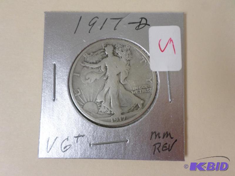 1917-D Walking Liberty Half Dollar, GVG...