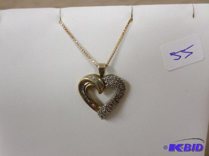 New Diamond Heart Shape Gold Necklace (Gold O...