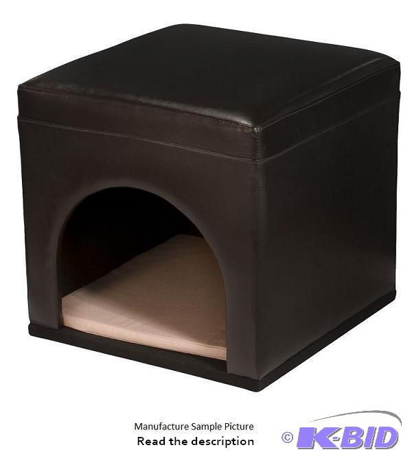 lot 116 image: Pet Ottoman Bed - 15.5" x 15.5" x 1...