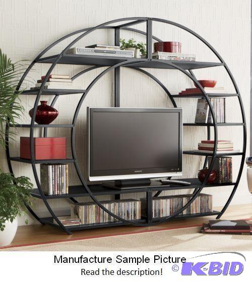 lot 144 image: Black Arch Entertainment Center - This arched...