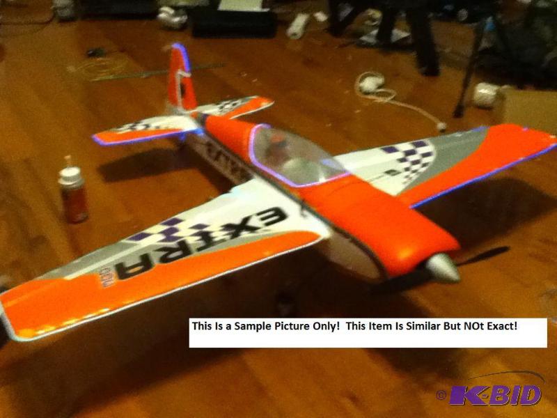lot 160 image: Remote Control Airplane orange silver white -...