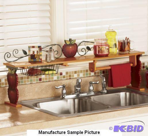 lot 171 image: Apple Over The Sink Shelf - Wire scrolls fram...