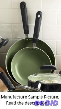 lot 186 image: Pair of Green Nonstick Fry Pans - 8" fry...