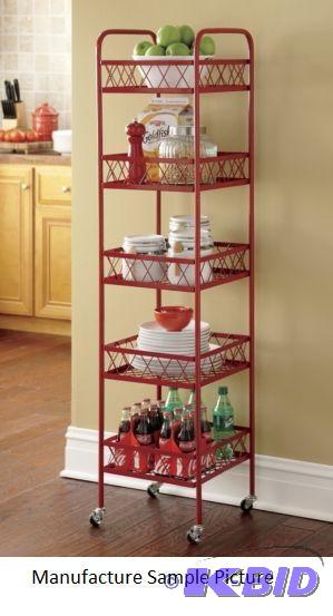 lot 37 image: Five Tier Kitchen Tower - Red - Solve your st...