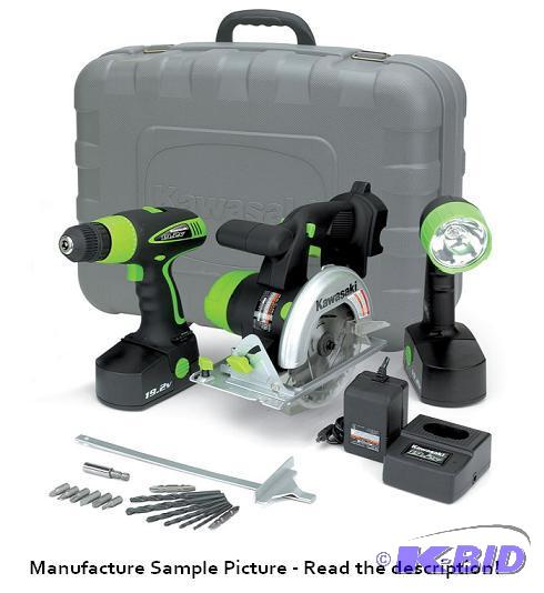 lot 53 image: Kawasaki 19.2V Battery Operated 3 Piece Cordl...