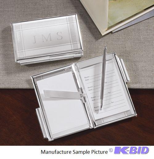 lot 96 image: Personalized Notebook -&nbspSilver-plated no...