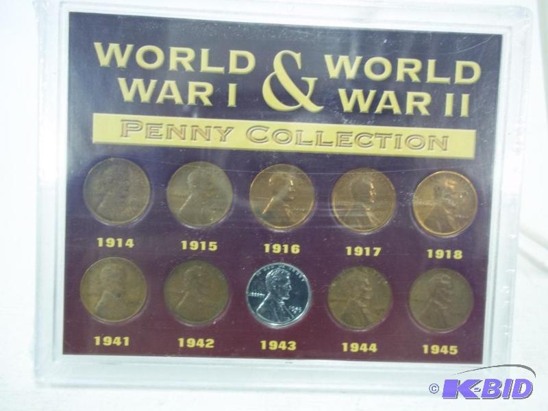 World War I and World War II Penny Collection...