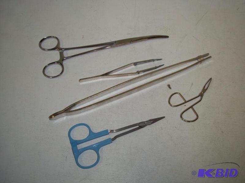 lot 59 image: Large forceps tweezers and scissors forceps...