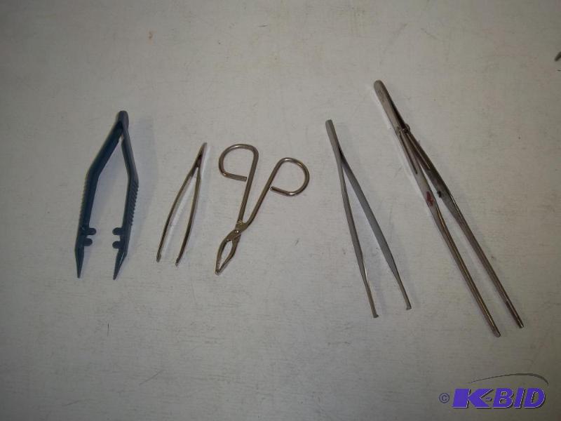 lot 62 image: Large forceps tweezers and scissors forceps...