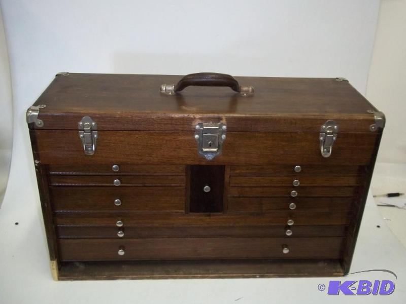 lot 72 image: Tool Box with pull out trays 9" x 26&quo...