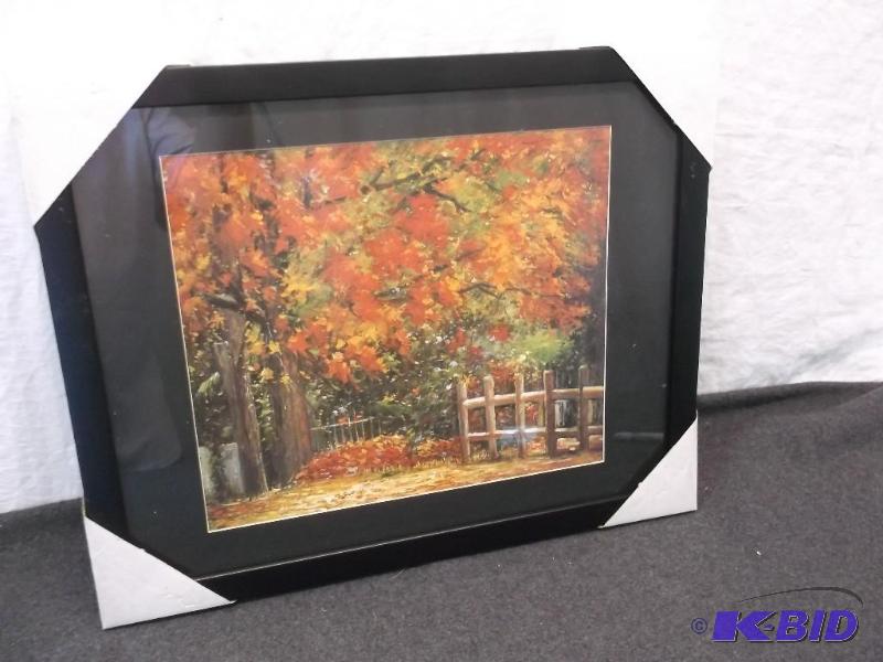 lot 101 image: Beautiful framed scenery print, measuring 19 ...