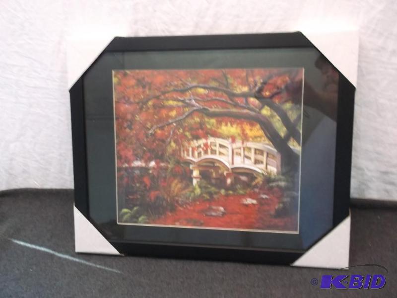lot 102 image: Beautiful framed scenery print, measuring 19 ...