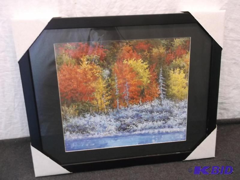 lot 104 image: Beautiful framed scenery print, measuring 19 ...