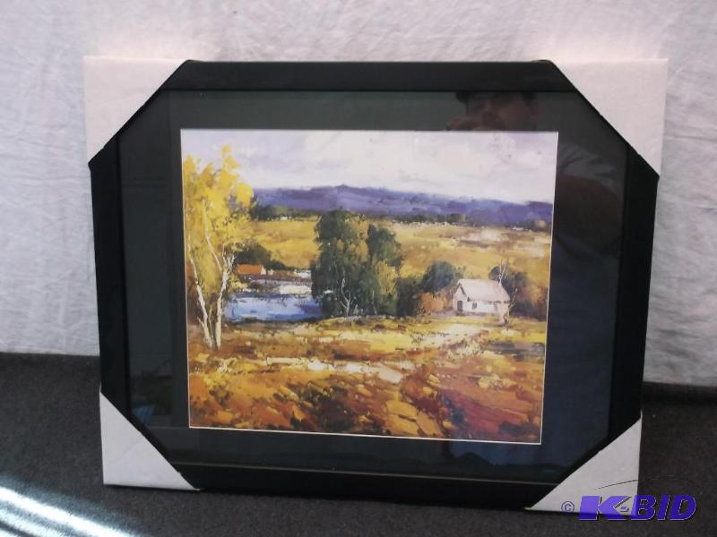 lot 106 image: Beautiful framed scenery print, measuring 19 ...