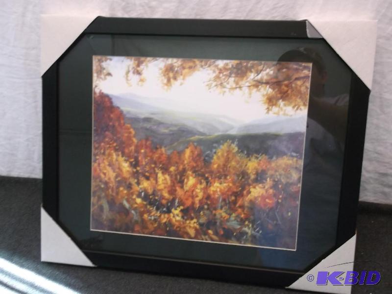lot 107 image: Beautiful framed scenery print, measuring 19 ...