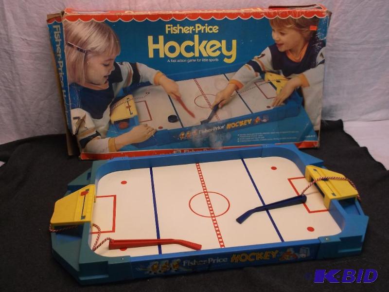 lot 109 image: Vintage Fischer Price hockey game, dated 1974...