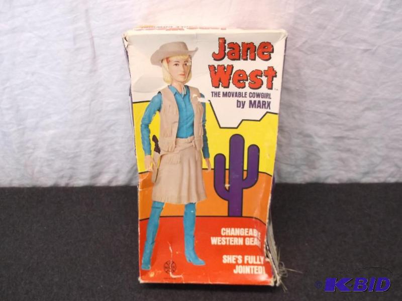 lot 124 image: Vintage Jane West doll with all the accessori...