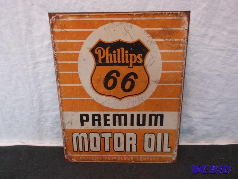 lot 17 image: Collectable metal Phillips 66 sign measuring ...