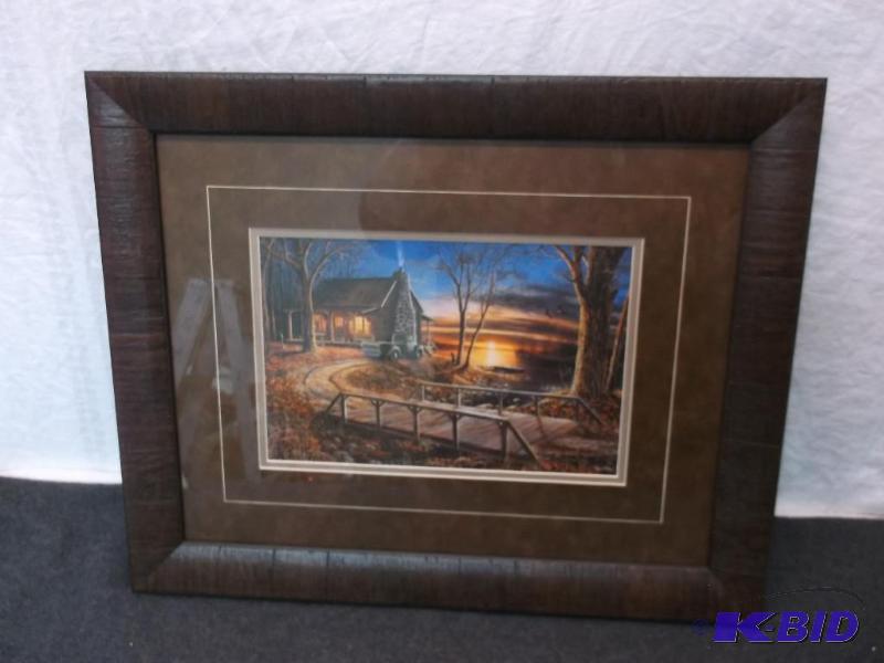 lot 24 image: Beautiful double matted framed print by Jim H...