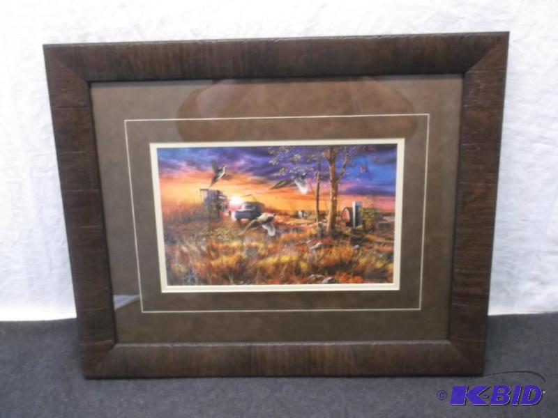 lot 26 image: Beautiful double matted framed print by Jim H...