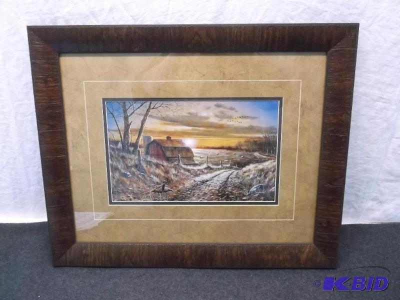 lot 27 image: Beautiful double matted framed print by Jim H...