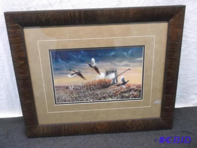 lot 28 image: Beautiful double matted framed print by Jim H...