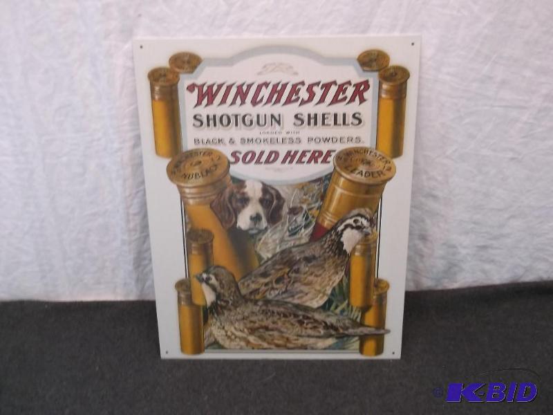 lot 68 image: Collectable metal Winchester sign, measuring ...