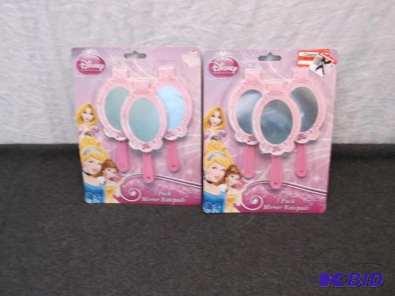 lot 92 image: Lot with 2 Disney Princess mirror notepads, l...