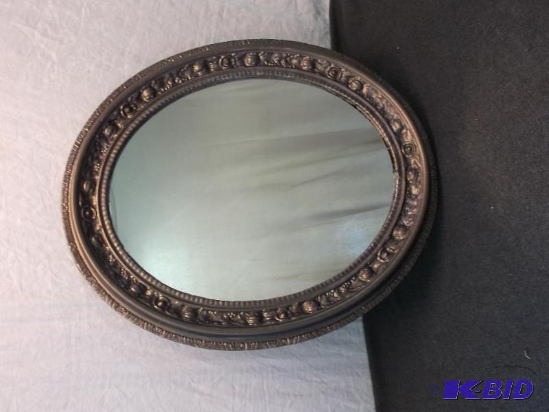 lot 97 image: Painted wall mirror, has small crack on frame...