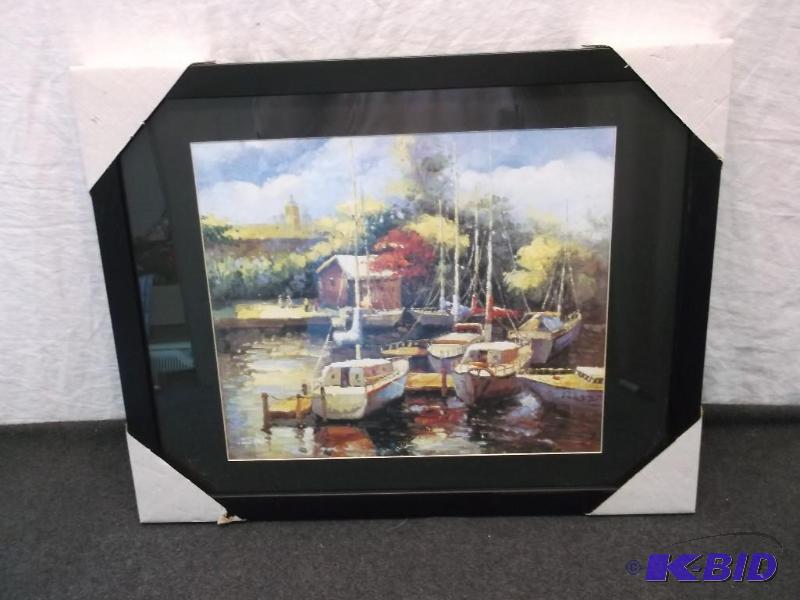 lot 99 image: Beautiful framed scenery print, measuring 19 ...