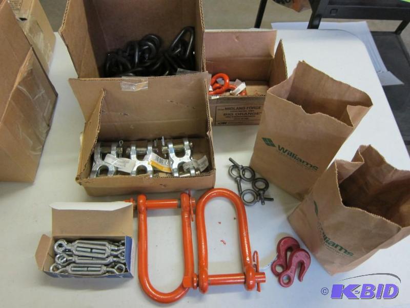 Assortment of Clevis Grab Hooks, Clevis, and Turnbuckles