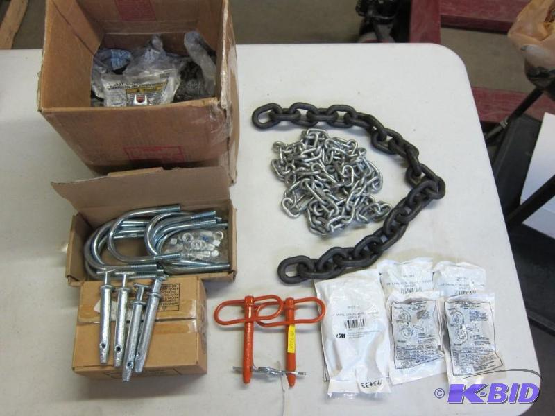 Assortment of Pins, U-Bolts, Crosby Clips, and Hammerloks