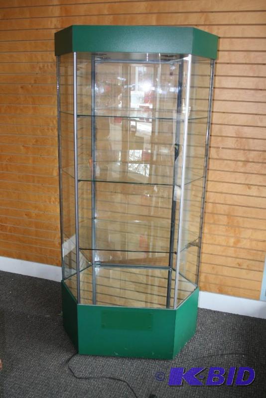 lot 1 image: Glass lighted display case