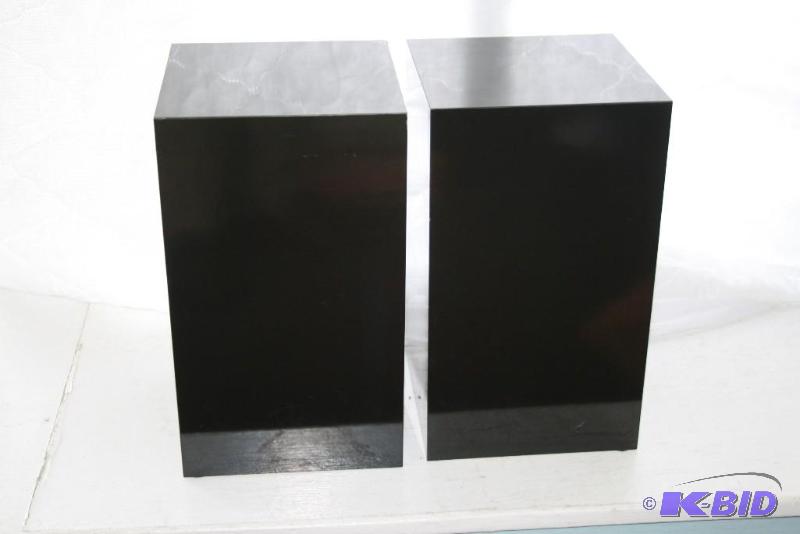 lot 36 image: Black Formica Display stands- Lot of 2