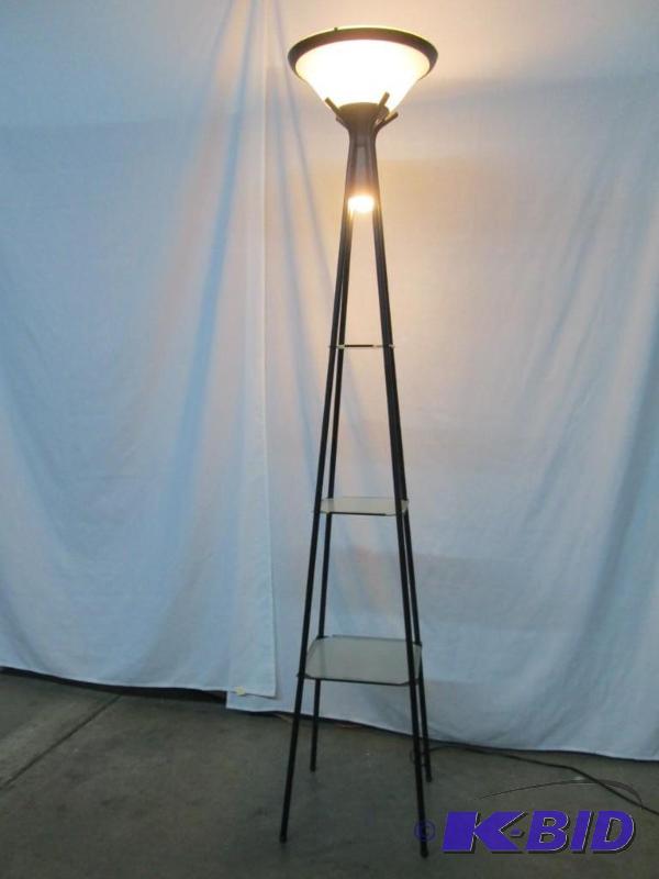 Torchiere Floor Lamp with Lighted Shelves