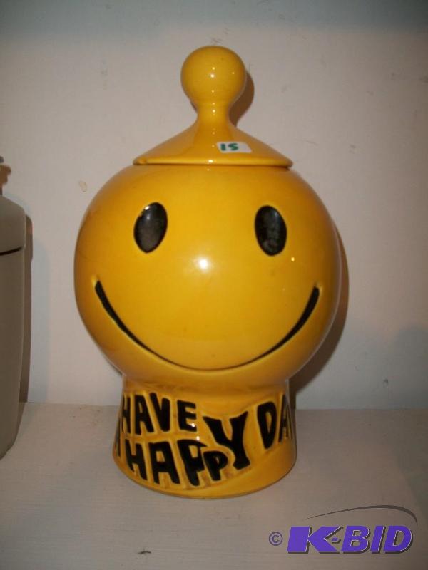 McCoy Smiley Face Cookie jar no chips or cracks