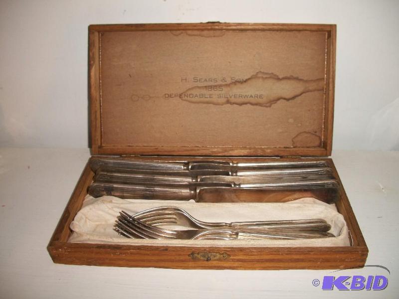 1865 Sears silverware in box