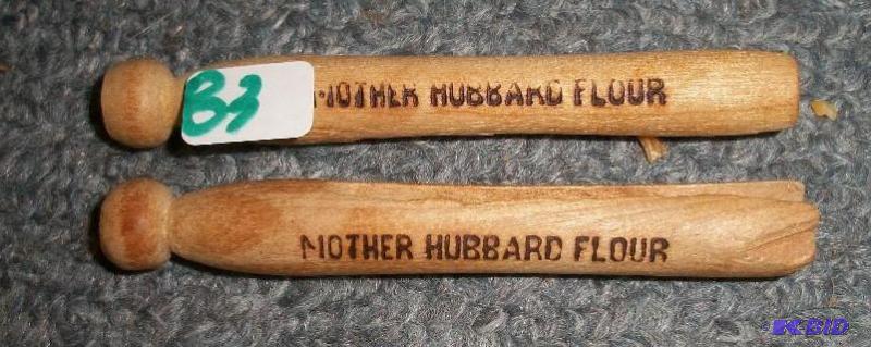 2 Mankato Mother Hubbard Flour Clothes pins