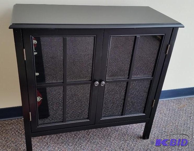 lot 19 image: Black Accent Cabinet or Buffet.  New out of box.  Assembled.