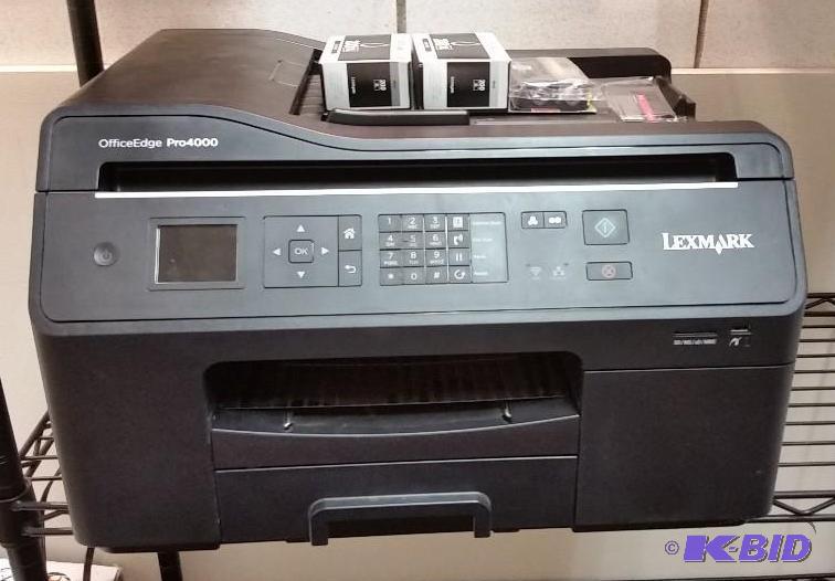 lot 39 image: Lexmark office Edge Pro4000 Printer scanner.  Works great, just selling a extra printer.