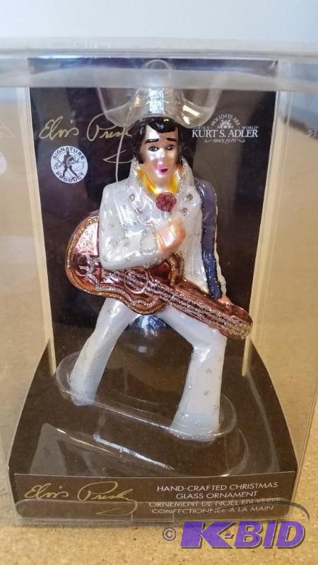 lot 41 image: For the Elvis Collector.  Elvis Hand Crafted Glass Ornament from Kurt Adler
