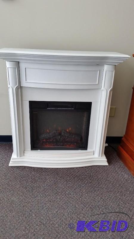 lot 9 image: McLeland Design White Fireplace Mantel with Electric Heater  Heats very nicely.