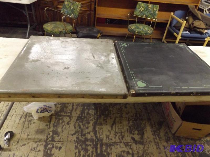 lot 583 image: two old card tables...